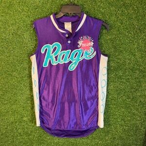 Vintage Bike Fresno‎ Rage Softball Jersey Purple Sleeveless Shirt M 2000s #16